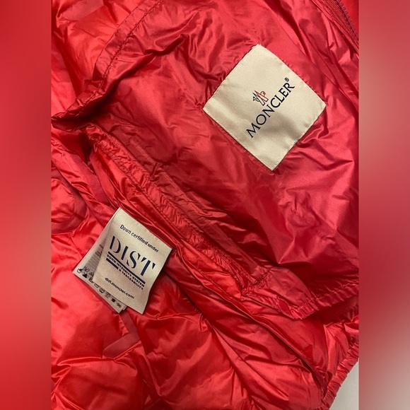 NWOT MONCLER Pink Down Vilnius Logo Jacket Sz 1. - Picture 7 of 8